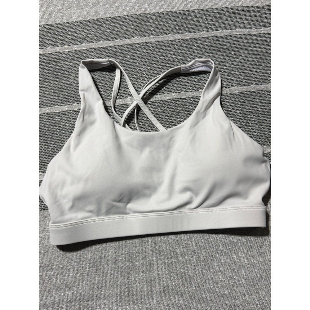 White Strappy Back Sports Bra Yoga Gym Small